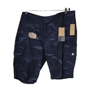Raw X Jeans 12.5" Navy Blue Camo Cargo Shorts Mens Size 42 NWT
